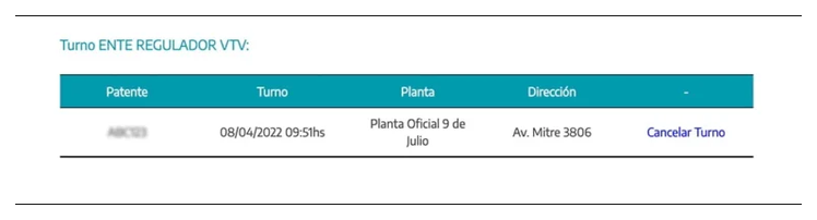 Paso 3 para consultar o cambiar el turno de la VTV en Escobar